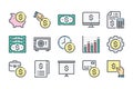 Finance and banking linear icons. Royalty Free Stock Photo